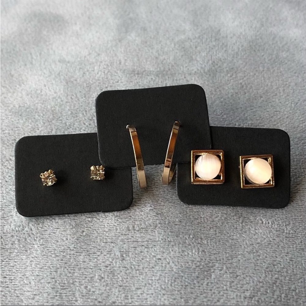 Set of 3 ~ Earrings ~ Chic Gold Tone ~ Brand New!